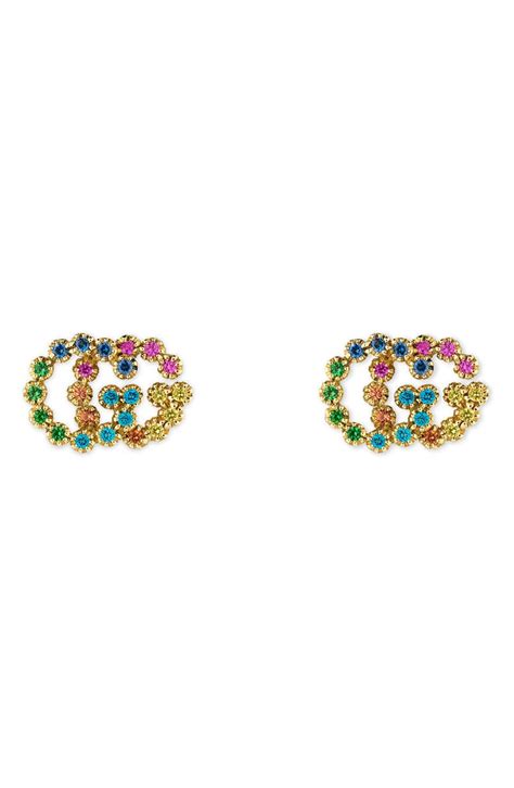 gucci g chain earrings|gucci multi stone earrings.